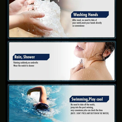 Waterproof Steel Band Men Electronic Watch - Lightweight Business-1915198289322577926