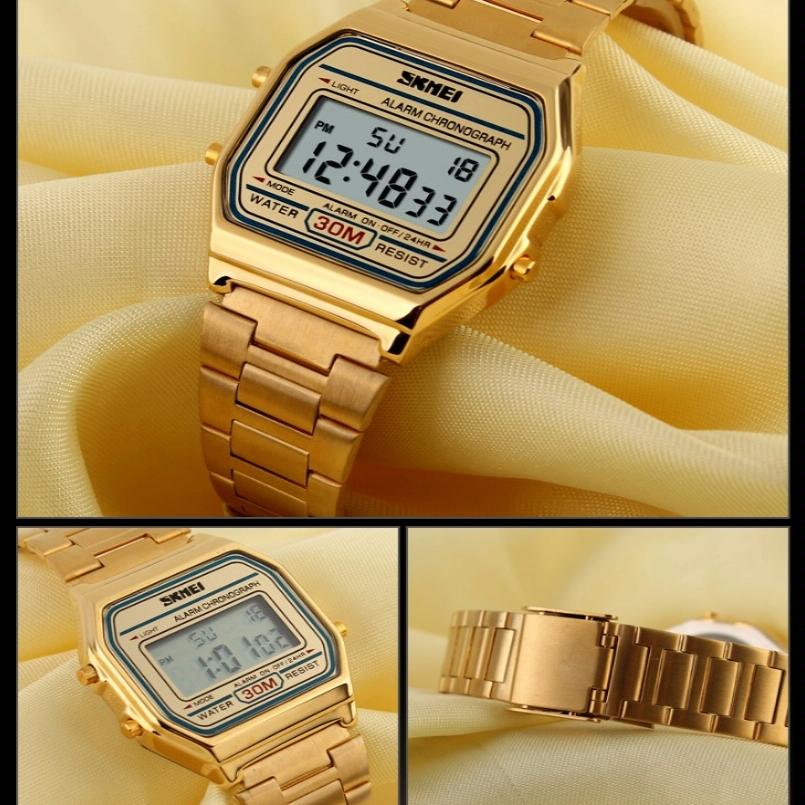 Waterproof Steel Band Men Electronic Watch - Coffee Gold-1915197968273772546