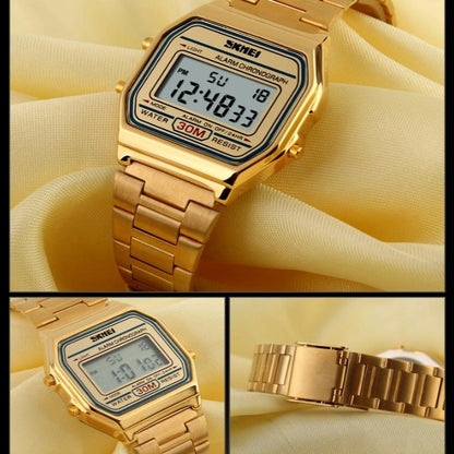 Waterproof Steel Band Men Electronic Watch - Coffee Gold-1915197968273772546