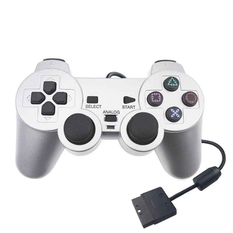 Silver Fuel Injection Gamepad For Ps2 With Dual Motor Vibration-1915198219827154944