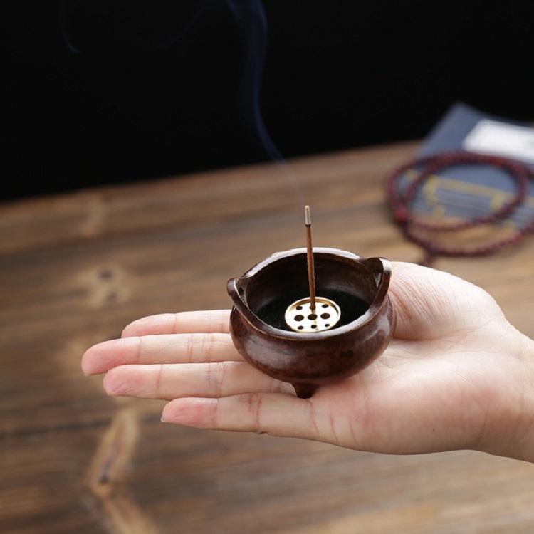 Antique Incense Burner - Pure Copper Binaural Small Indoor-1915198338144276485