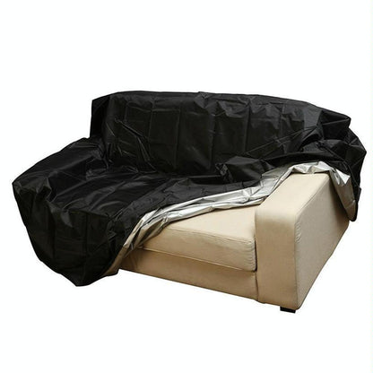 Waterproof Outdoor Bench Cover - Fits 4 Seats - 190X66X89Cm - Black / Silver-1915196652180869120