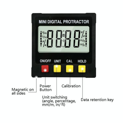 Digital Inclinometer Protractor With Magnetic Angle Ruler-1915198068286951427