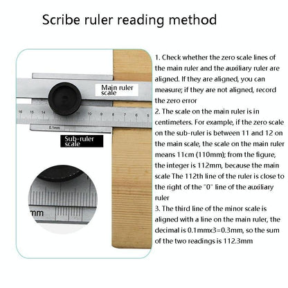Portable Woodworking Scribing Ruler - 0-200Mm-1915198284851449863