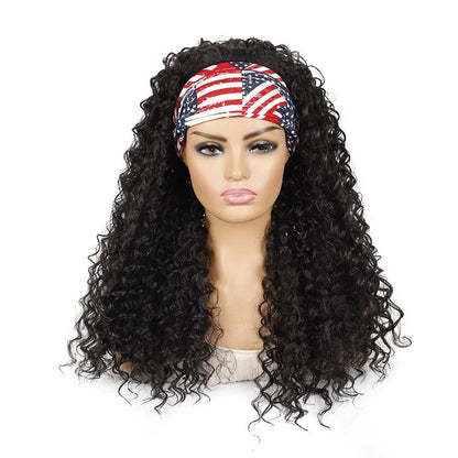 Stars And Stripes Volume Hairband Wig - 1B-1915197852422901766