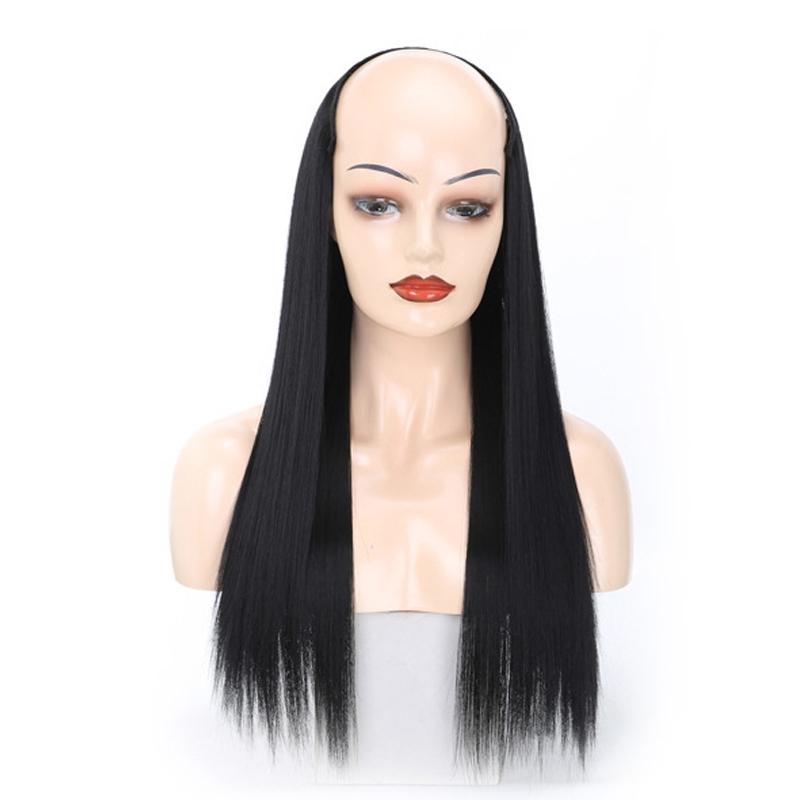 U-Shaped Long Straight Half Wig Headgear - No Code-1915198365415641088
