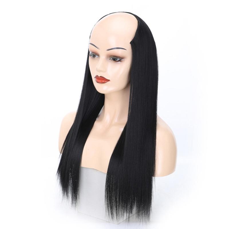 U-Shaped Long Straight Half Wig Headgear - No Code-1915198365415641089