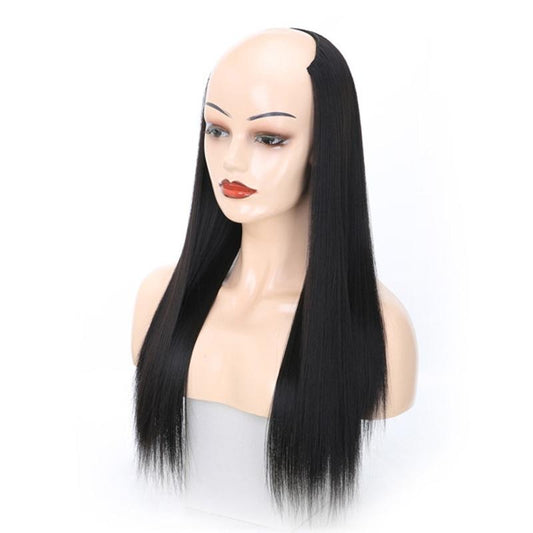 Natural U-Shaped Half Wig - Long Straight Headgear-1915197533278310401