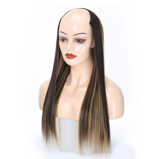 U-Shaped Long Straight Half Wig - Headgear In 4H27 Colour-1915197459521474561