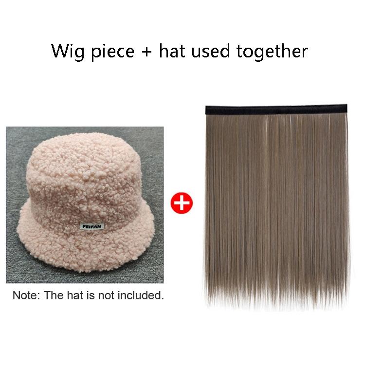 Detachable Hat Wig With Long Straight Hair For Autumn / Winter-1915196536799760386