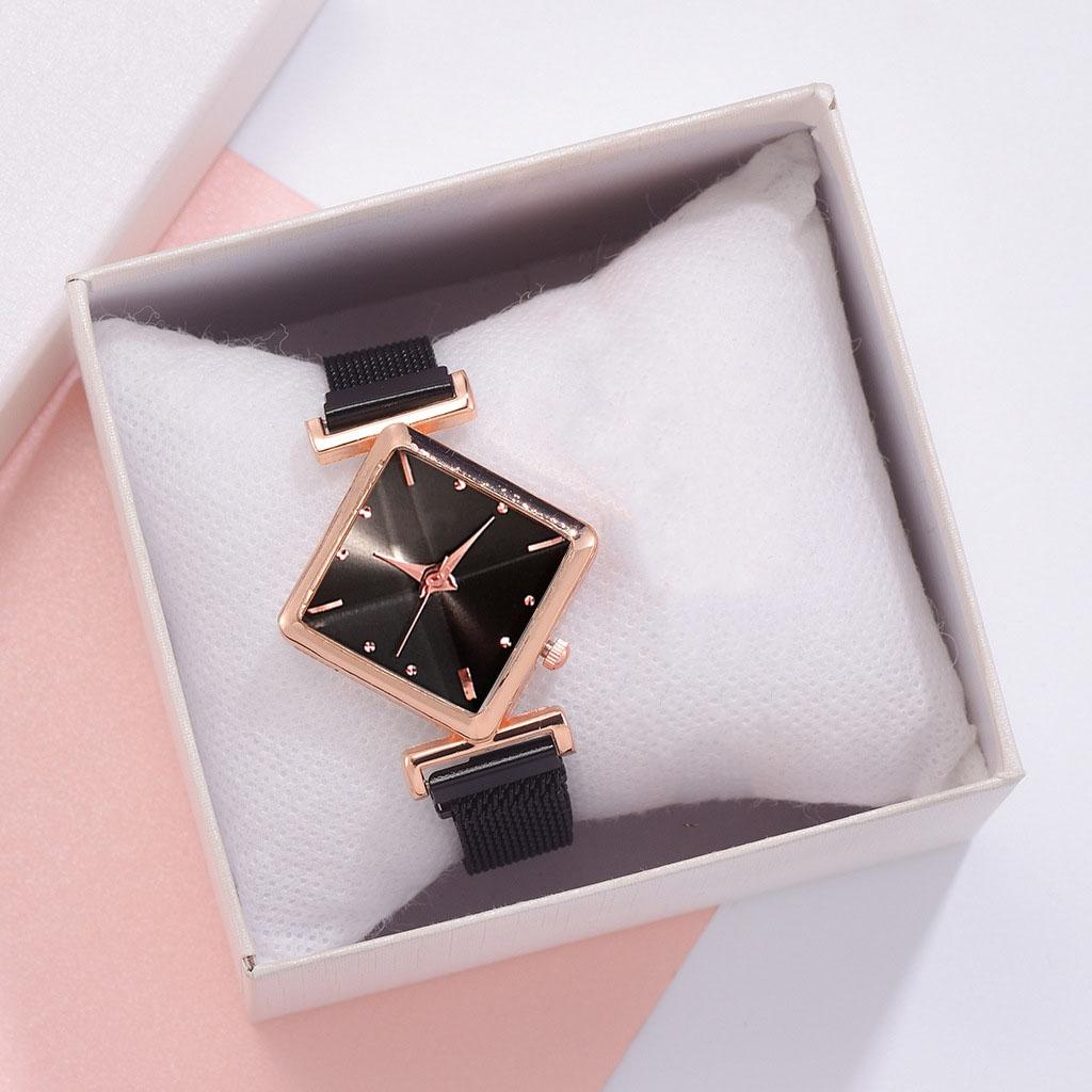 Black Diamond Dial Women Quartz Watch-1915197819656998914