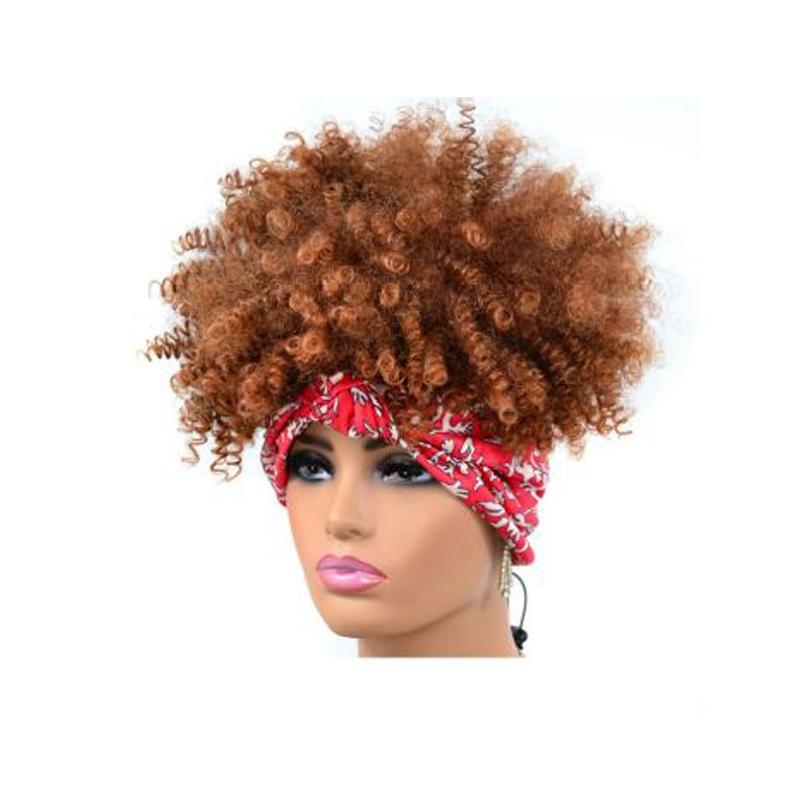 Explosive Style Curly Headscarf Wig - Small Size-1915197429402177536