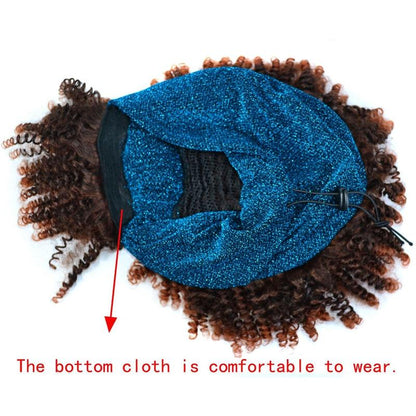 Explosive Style Curly Headscarf Wig - Small Size-1915197429402177543