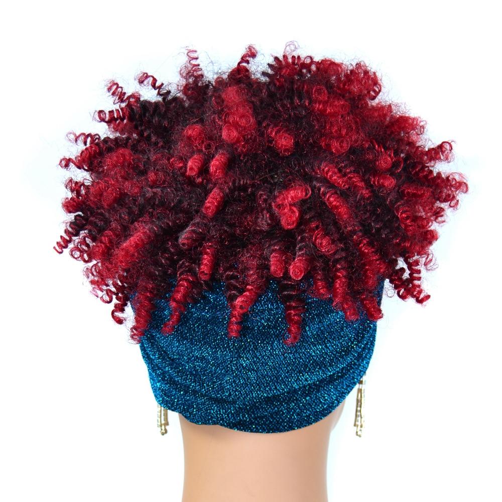 Gradient Small Curly Headscarf Wig In 9.Tjd2 1Bt27 Colour-1915197022865068036