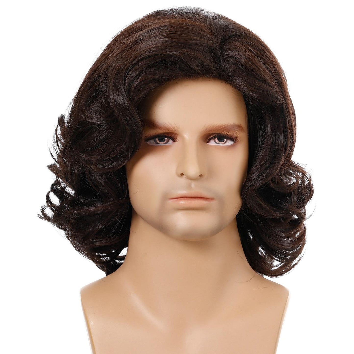 Curly Men Wig With Side Bangs - Short Length-1915197506988412928
