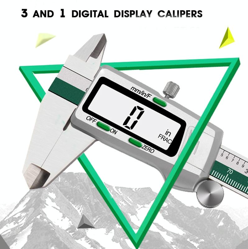 Digital Display Vernier Caliper - 0-150Mm Stainless Steel - Green-1915197423706312708