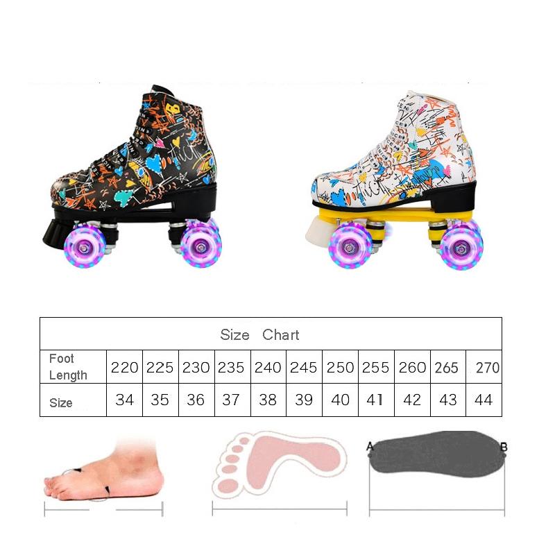 Flash Wheel Roller Skates For Adults - White Size 43-1915197117924773894