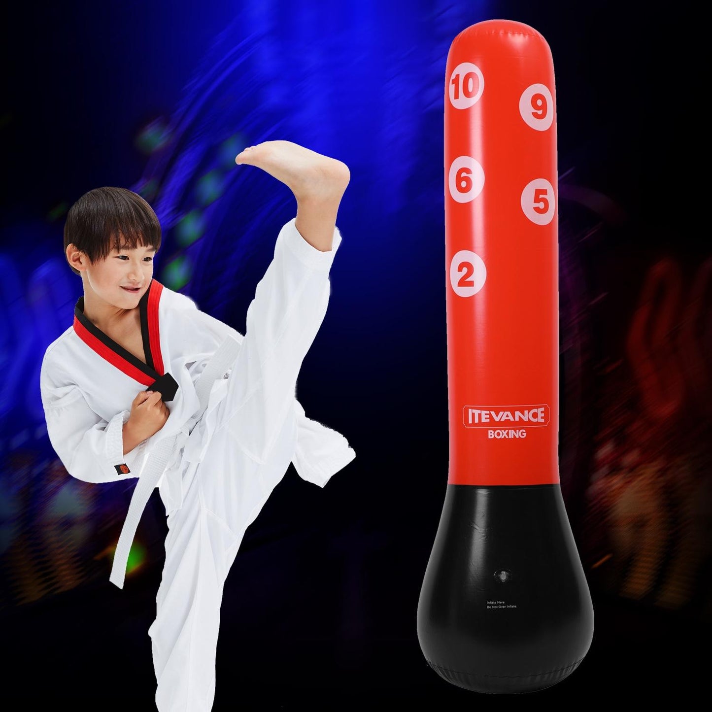 1.55M Vertical Inflatable Punching Bag For Kids - Pvc Tumbler Boxing Column-1915197061754654721
