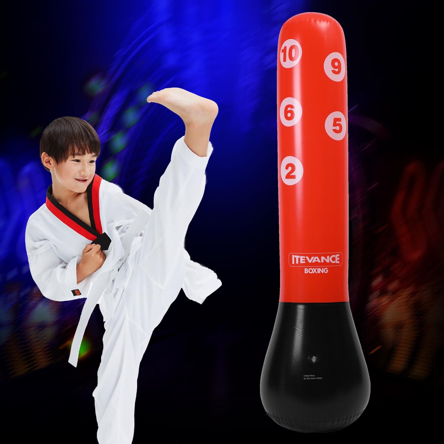 1.55M Vertical Inflatable Punching Bag For Kids - Pvc Tumbler Boxing Column-1915197061754654721