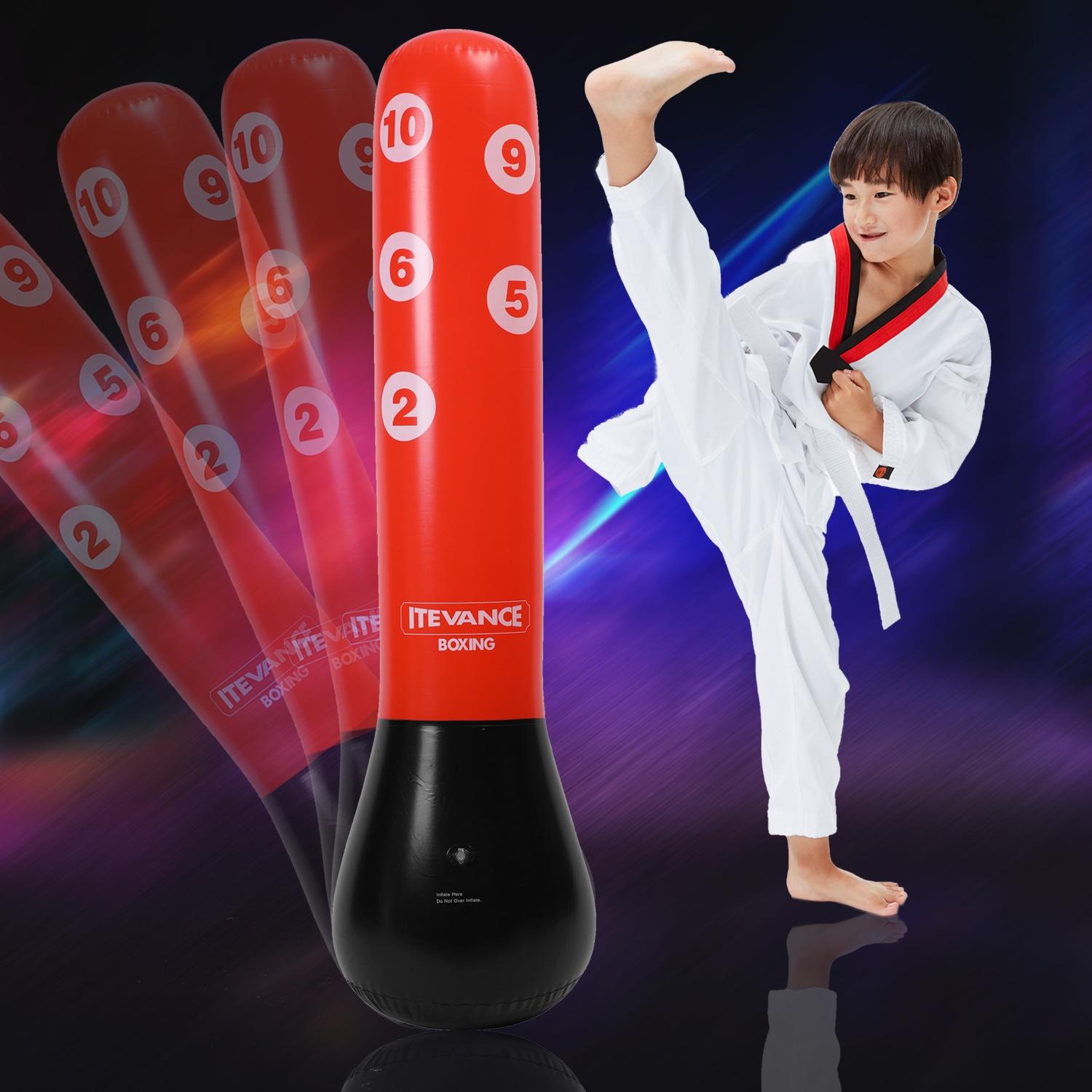 1.55M Vertical Inflatable Punching Bag For Kids - Pvc Tumbler Boxing Column-1915197061754654726