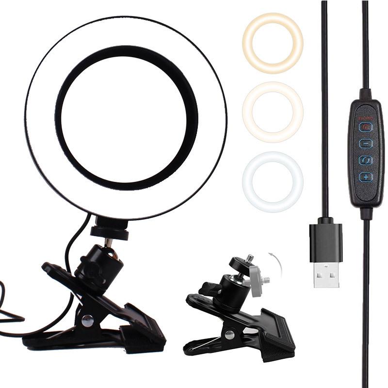 Adjustable 6 Led Ring Light With Strong Clip - 2M Desktop Computer Clip Light-1915198013538701321