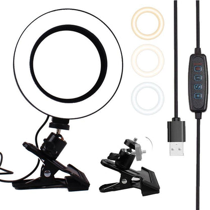 Adjustable 6 Led Ring Light With Strong Clip - 2M Desktop Computer Clip Light-1915198013538701321