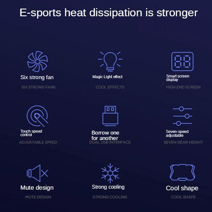 6-Fan Adjustable Rgb Laptop Cooling Base-1915198131620941828