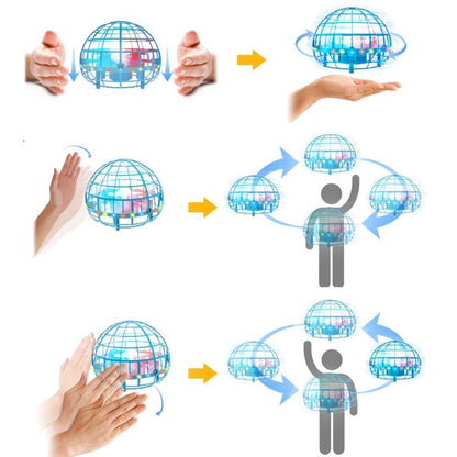 Blue Remote Stunt Ball Toy For Kids - Suspended Four-Axis Aircraft-1915196833827786754