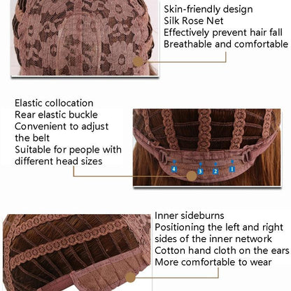 Women Short Hair Wig With Full Bangs-1915197270173814789