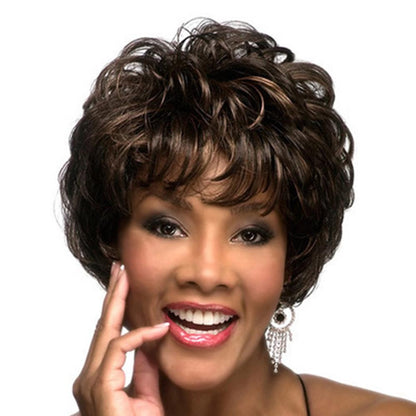 Curly Hair Wig With Side Bangs - Short Length-1915197122165215232