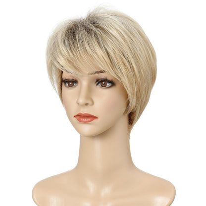 Women Short Hair Set - Gold-1915198004495781889