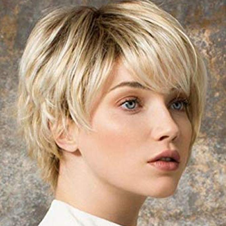 Women Short Hair Set - Gold-1915198004495781895