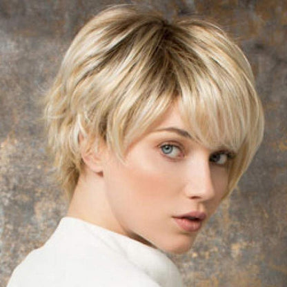 Women Short Hair Set - Gold-1915198004495781896