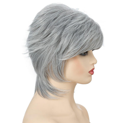 Silver Short Hair Wigs Set - Fluffy And Stylish-1915196859035553794