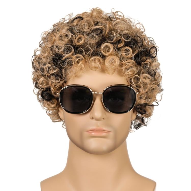 Curly Men Wig - Synthetic Fiber-1915196840035356673