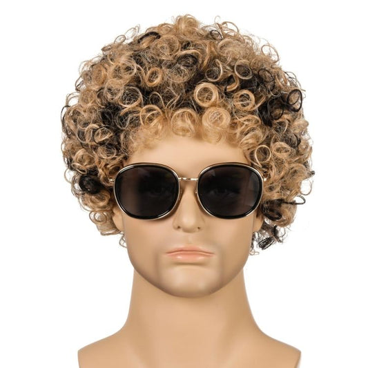 Curly Men Wig - Synthetic Fiber-1915196840035356673