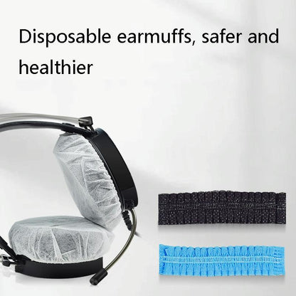 50 Pairs Disposable Earphone Covers - Non-Woven Black-1915196880518778884