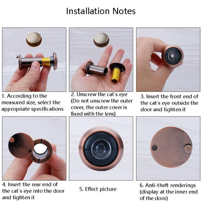 2-Pack Wide-Angle Security Door Viewer - Anti-Tiny 200 Degree Hd Glass Lens - Bright Gold 16Mm-1915197640220479494