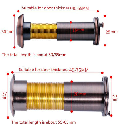 2-Pack Wide-Angle Security Door Viewer - 200 Degree Hd Glass Lens Anti-Tiny Green Bronze-1915197034730754049