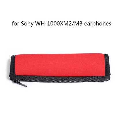 2 Pieces Headset Sponge Covers For Sony Wh-1000Xm2 / Xm3 / Xm4 - Black Protein With Card Buckle-1915198255315161091