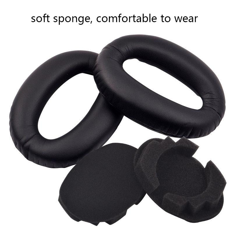 2 Pieces Headset Sponge Covers For Sony Wh-1000Xm2 / Xm3 / Xm4 - Black Protein With Card Buckle-1915198255315161092