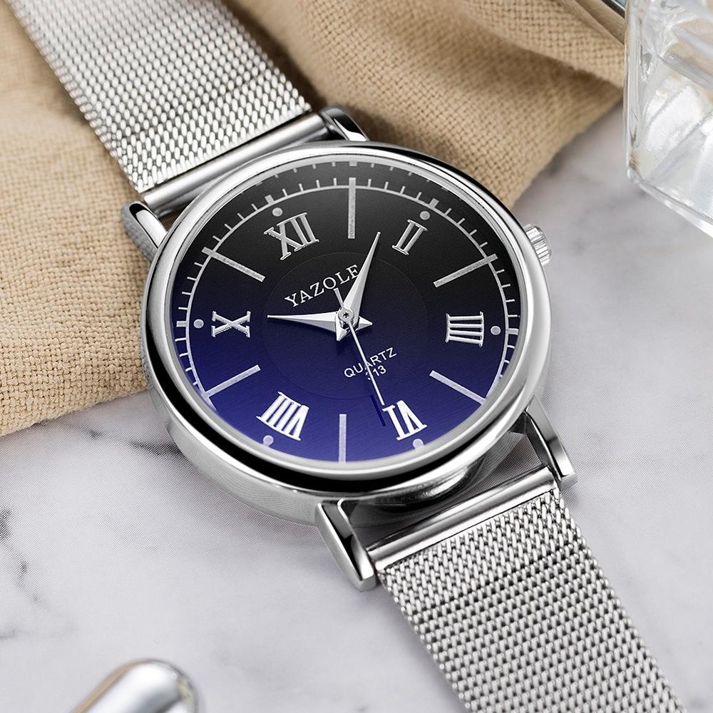 Women Business Quartz Watch With Roman Numeral Dial And Silver Net Belt - Black Tray-1915196532890669061