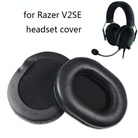 Black Lambskin Headset Sponge Covers - Set Of 2-1915197796101787649