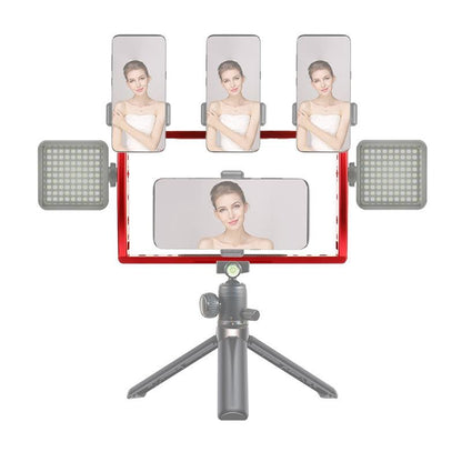 Diving Dual Handheld Grip Bracket Stabilizer Extension Phone Clamp Camera Rig Cage Underwater Case For Gopro Hero9 /8 /7 - Red-1915198279256248322