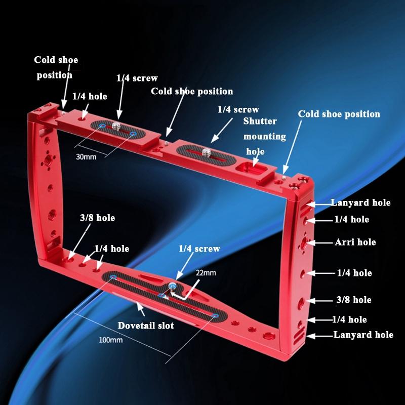 Diving Dual Handheld Grip Bracket Stabilizer Extension Phone Clamp Camera Rig Cage Underwater Case For Gopro Hero9 /8 /7 - Red-1915198279256248324