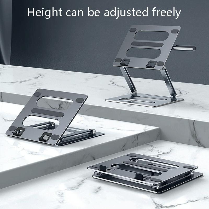 Adjustable Metal Notebook Stand - Gray Desktop Support-1964932168048316419