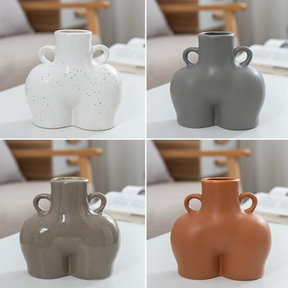 Small Khaki Ceramic Vase For Home Decor And Dried Flower Arrangements-1915197280923815937