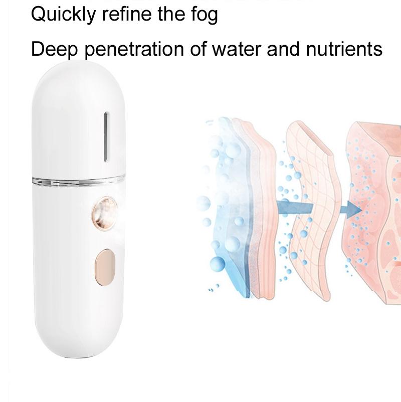 Rechargeable Beauty Humidifying Sprayer - Portable Water Replenisher White-1915198085991108611