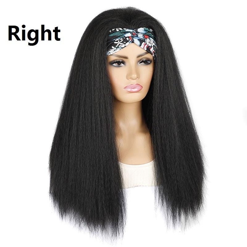 Turban Headband With Long Hair And Corn Beard Wig - Black-1915197174619181058