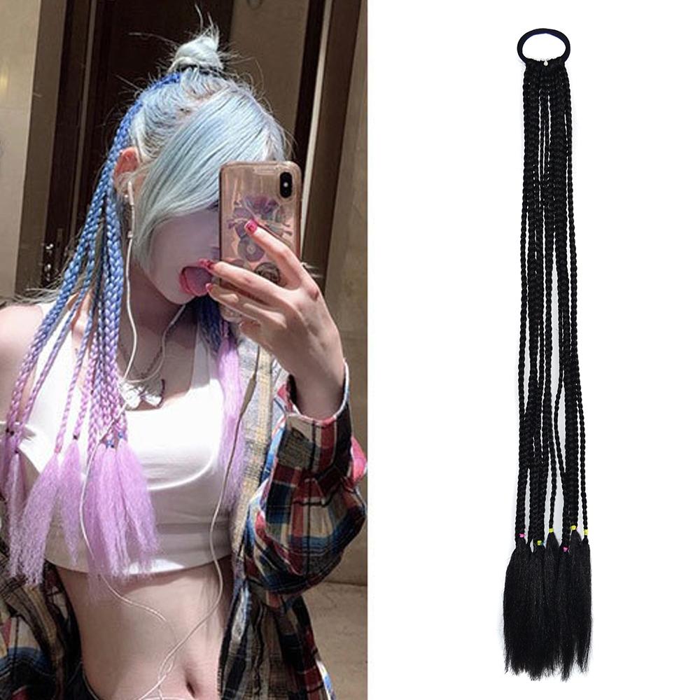 Vibrant Braid Hair Band With Corn Silk Dreadlocks And Ponytail - Colour 1-1915198323753619461